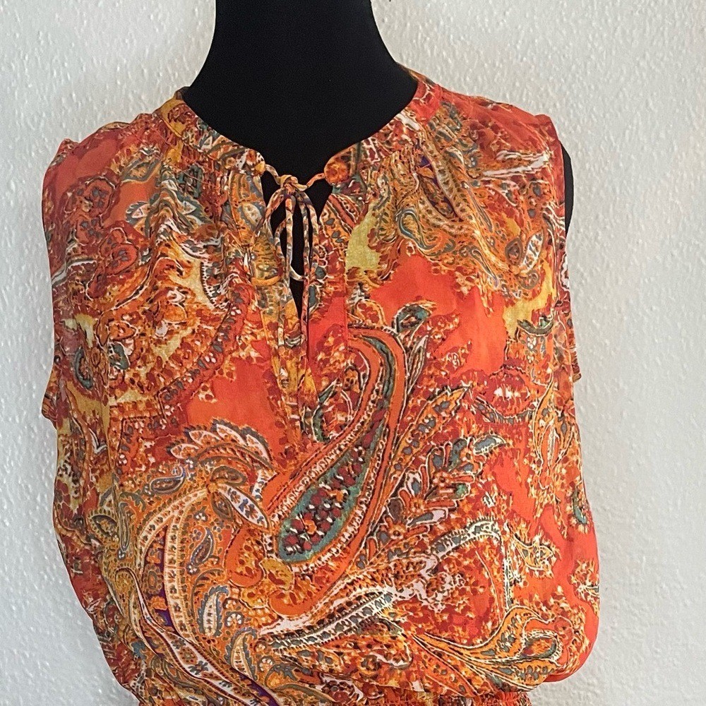 Ralph Lauren Orange Paisley Dress