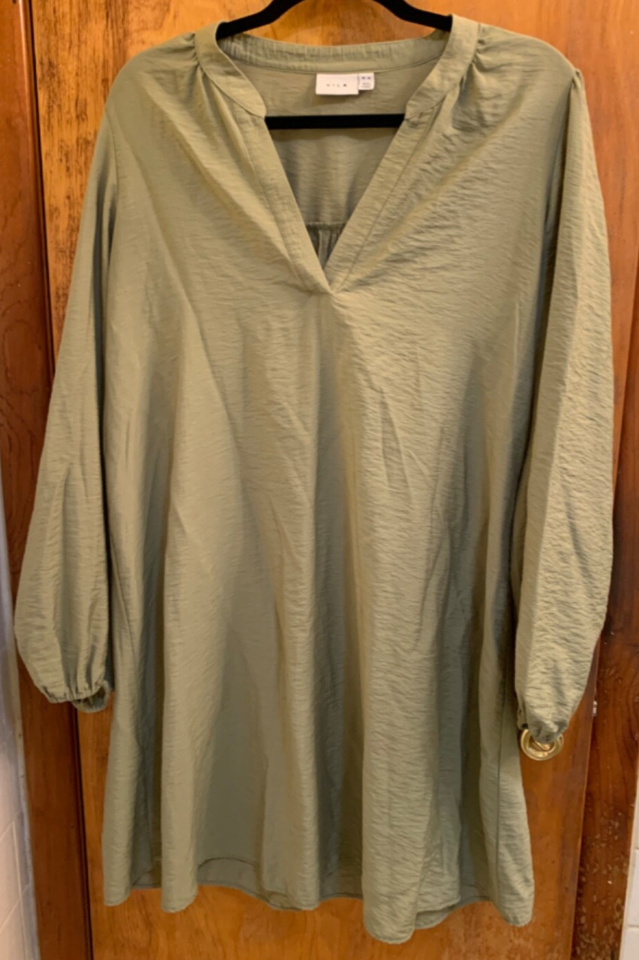 VILA Green Long Sleeved Lightweight Loose Viscose Relaxed Tunic Top Women’s L