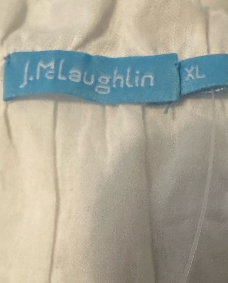 Size XL New J.McLaughlin Feminine Elena White Eyelet Maxi Dress Ruffle Sleeves
