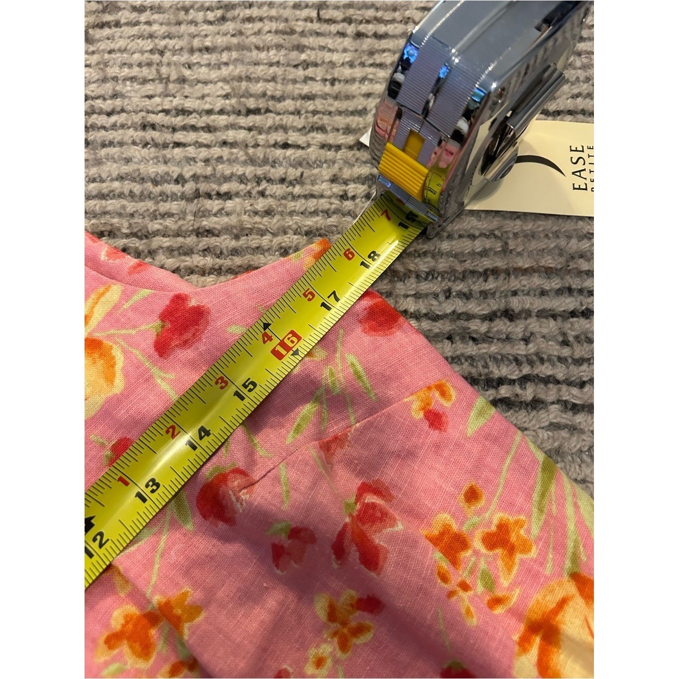 Studio Ease Pink Floral Sleeveless Summer Dress Linen Cottagecore 10P Petite