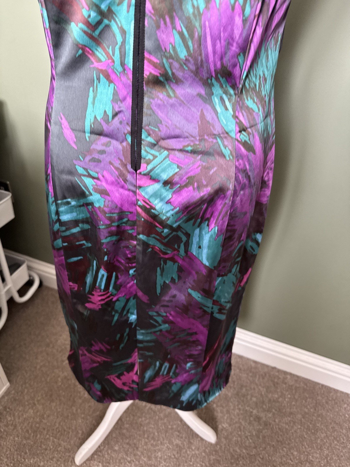 Coast floral ladies fitted size 18 cap sleeve dress