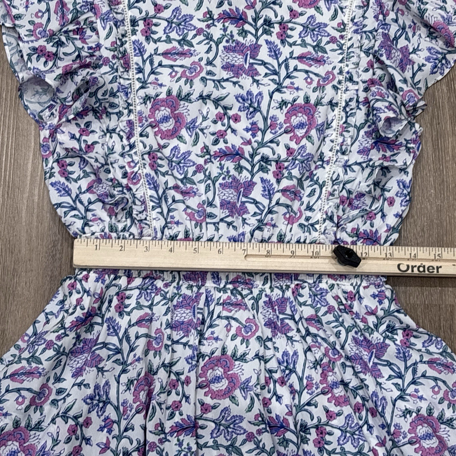 Celina Moon Dress Medium Purple Floral Boho Ruffle Tiered Cottagecore Coquette