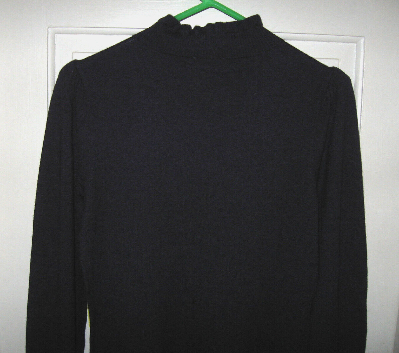 NEW CeCe RUFFLED NECK CUFFS KNIT SWEATER DRESS SZ M NAVY BLUE NWT $99