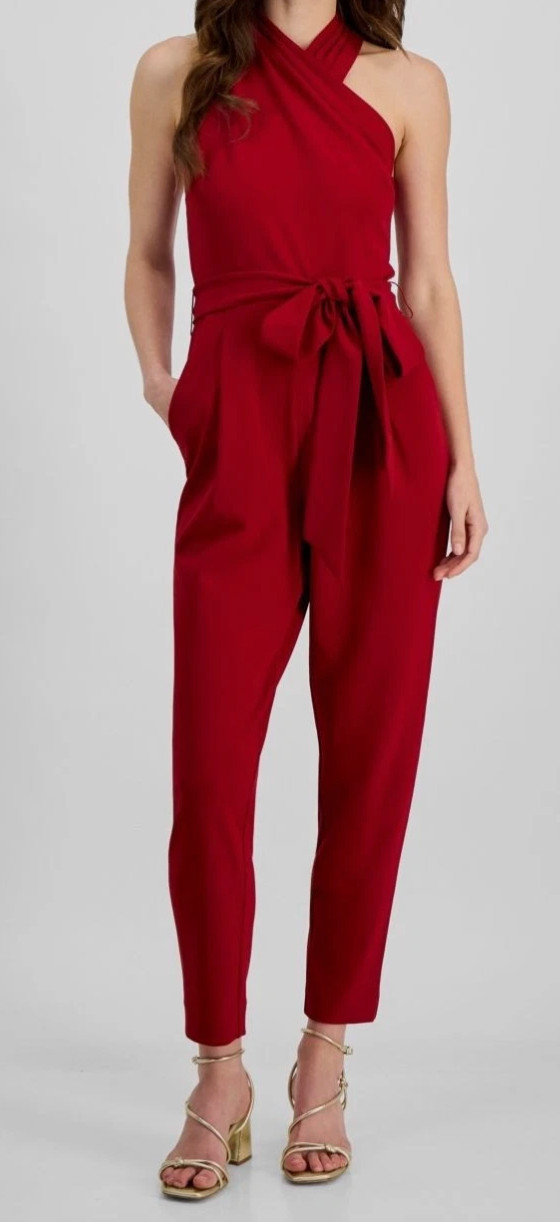 RACHEL Rachel Roy Womens Harland Scuba Crepe Ju Red Dahlia Size M $129