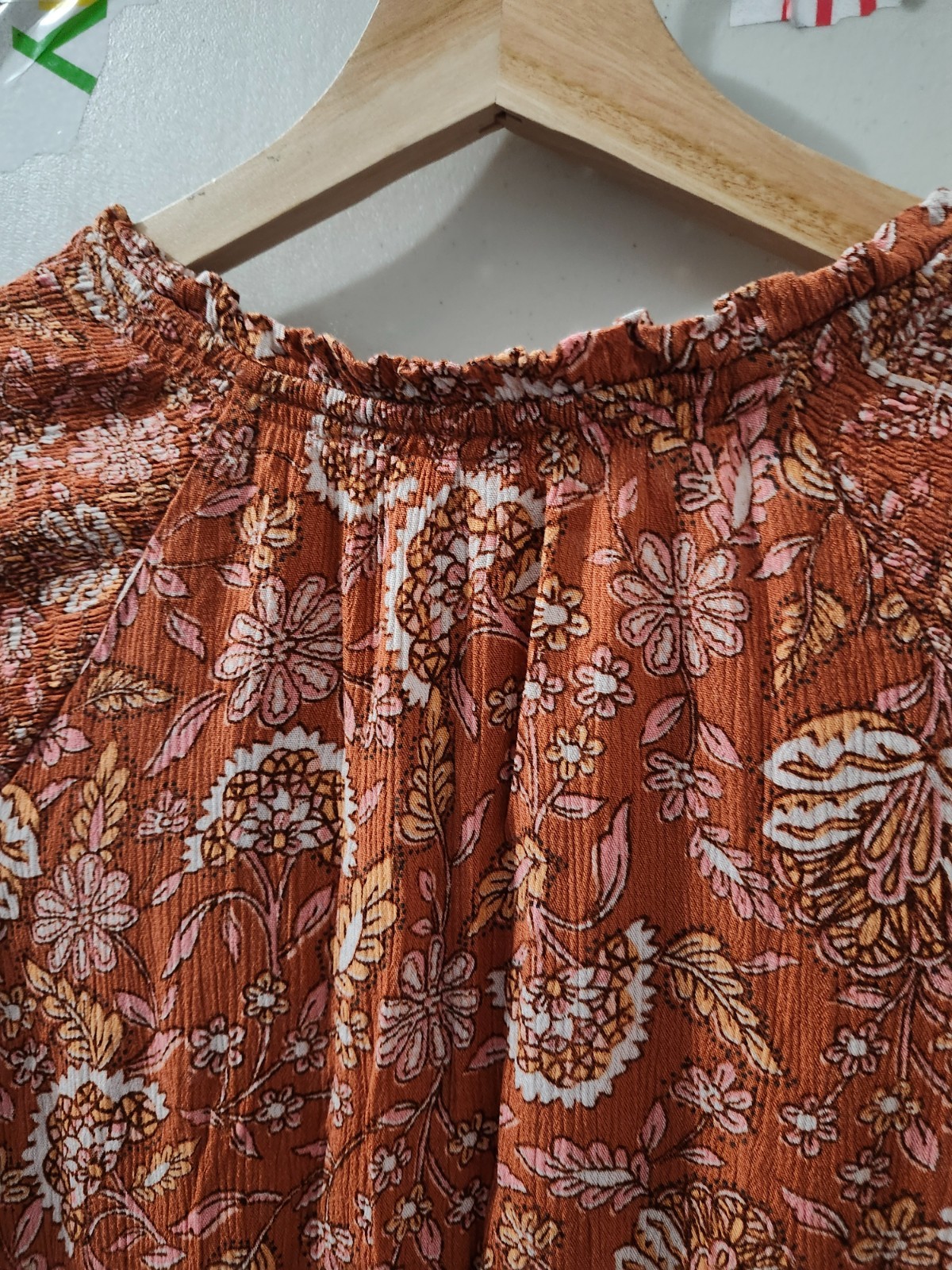 Knox Rose Dress Womens S Orange Rust Flutter Short Sleeve Tier Maxi Floral Boho