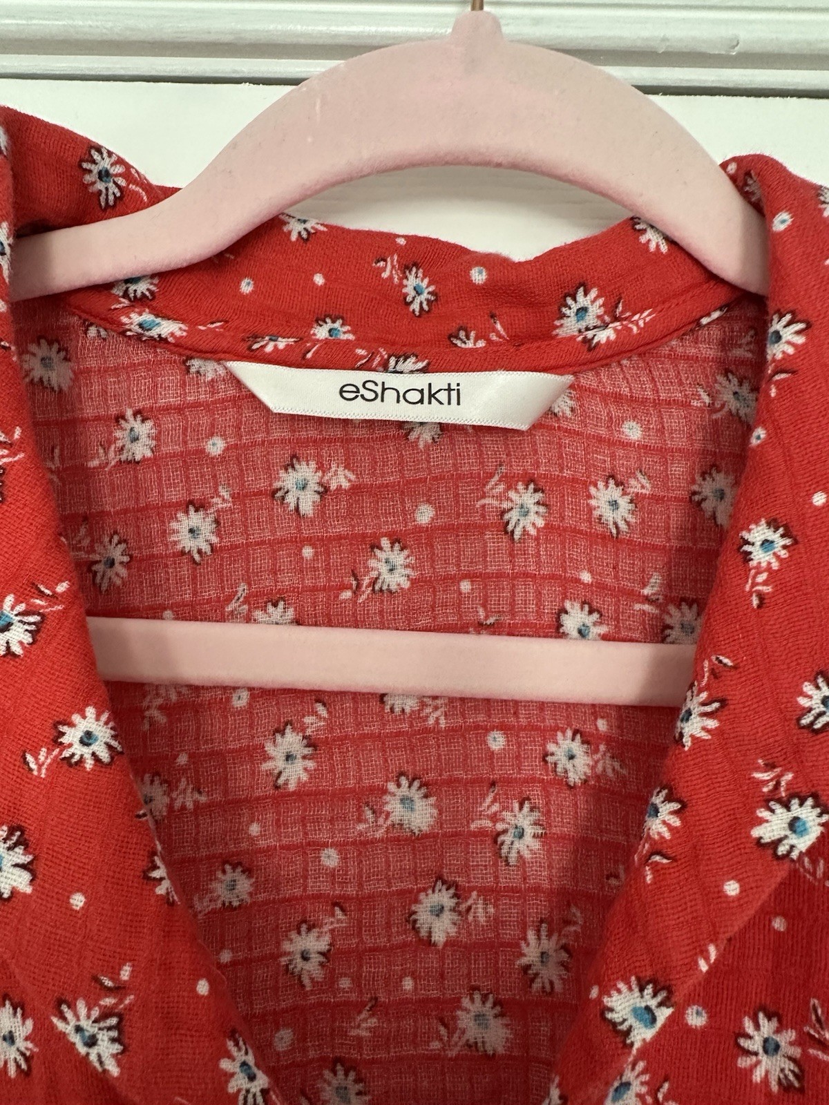 EShakti 1940s Style Red Floral Cotton Blend Dress Size XS