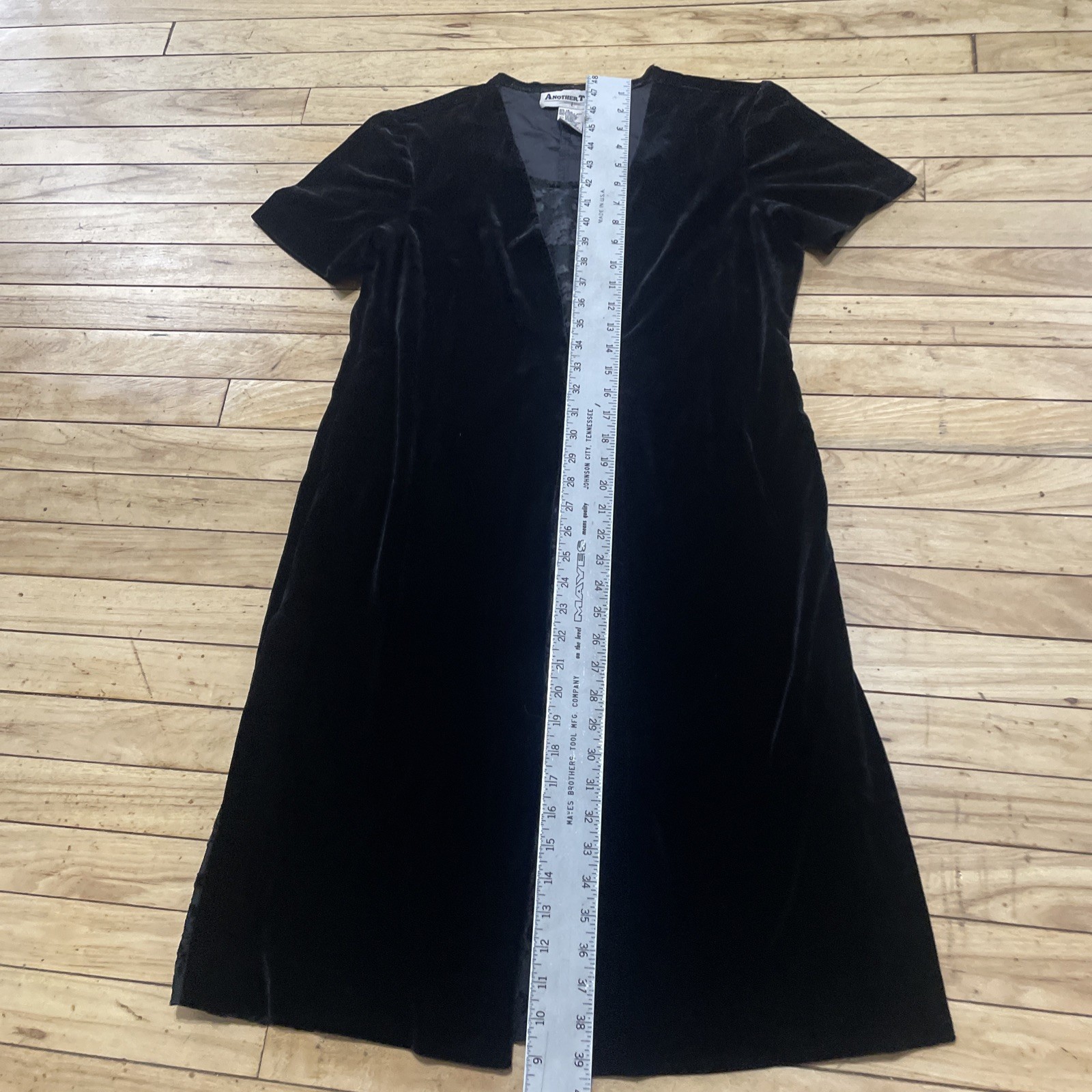 Another Thyme Dress Witchy Black Velvet women 14 Fairy WhimsyGoth vtg 90s Velour