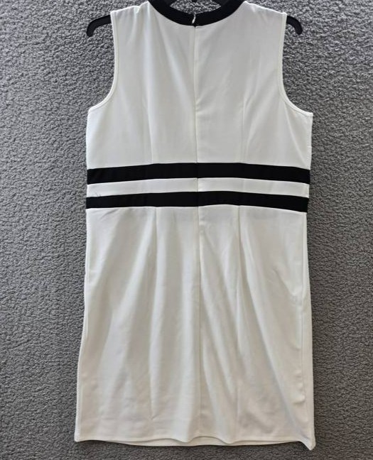 NY Collection Plus Size Colorblocked Dress Women’s 16W White/Black Zip Closure