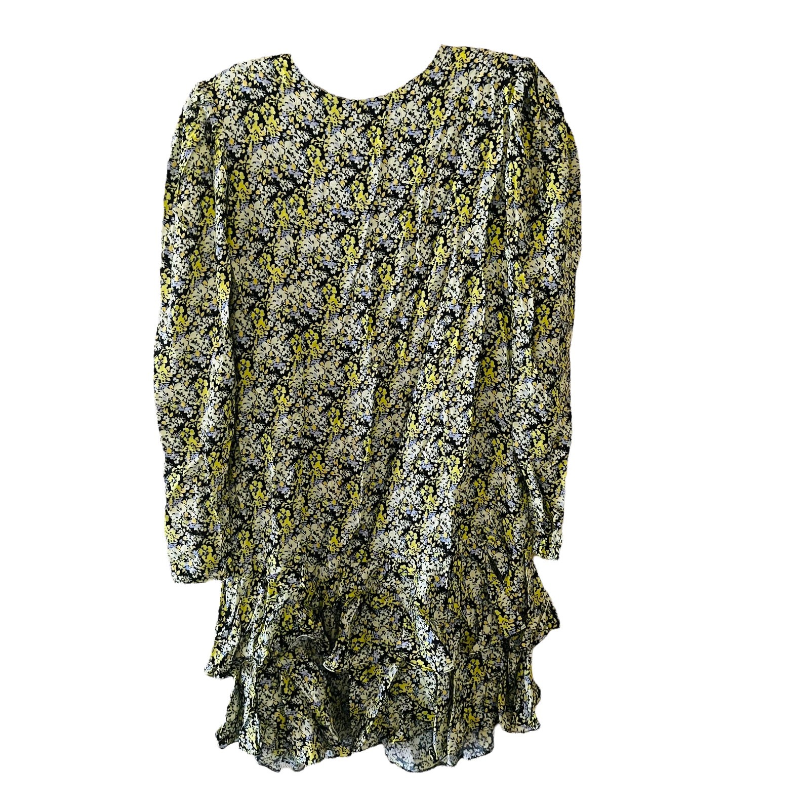 Brogger Nancy Silk Blend Floral Layered Long Sleeves Dress Size L Large