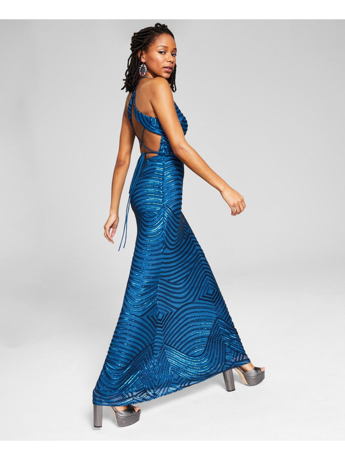BLONDIE NITES Womens Teal Up Back Lined Sleeveless Formal Gown Dress 9