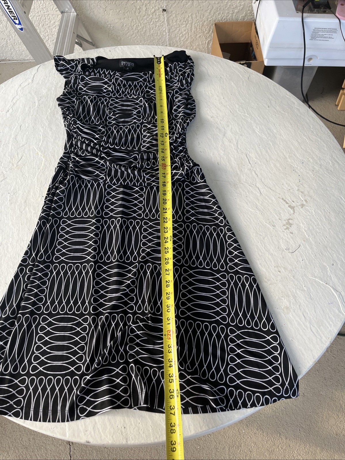 ENFOCUS STUDIO Ladies Lovely Black & White Fit & Flare Dress – Size 8