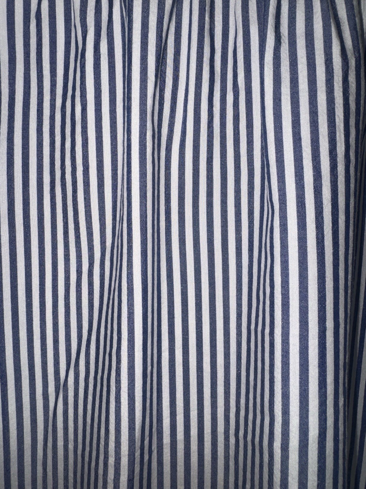 LOFT Small Blue White Stripe Button Long Sleeve Shirt DRESS w/ Belt Cotton Modal