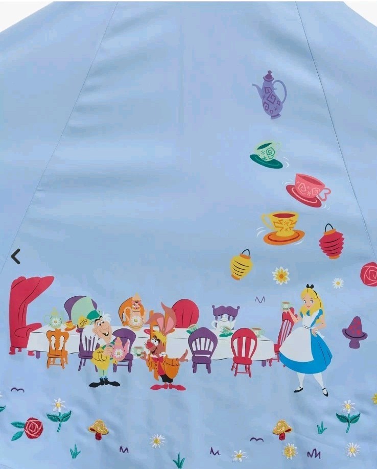 Disney alice in wonderland Mad Tea Party Halter Dress Sz L