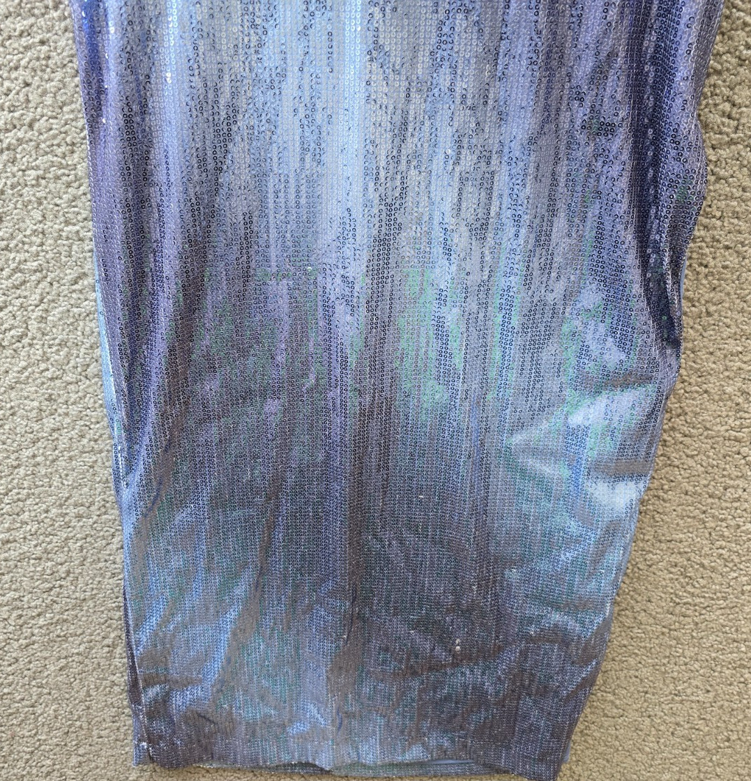 Violet Weekend Strappy Ombré Sequin Gown Junior’s 9/10 Blue Silver Lined