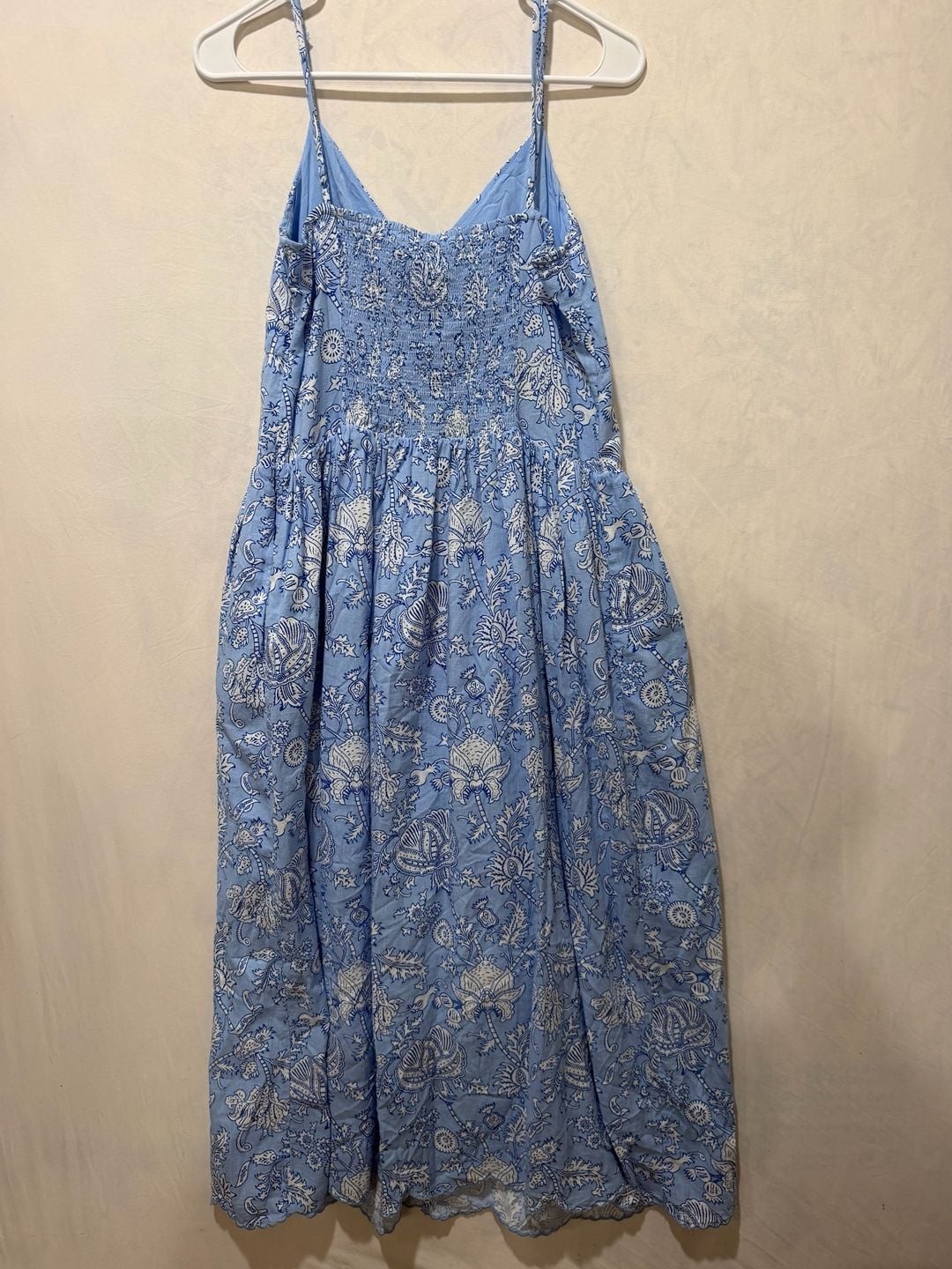 Roller Rabbit for Target Blue White Floral Print Midi Dress Size S