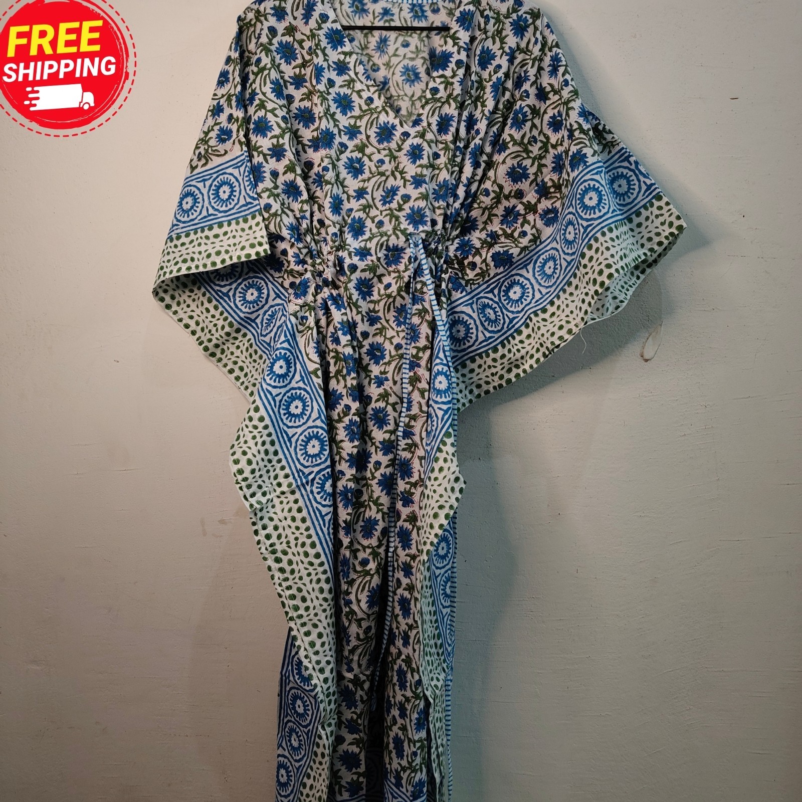 handblock print kaftan