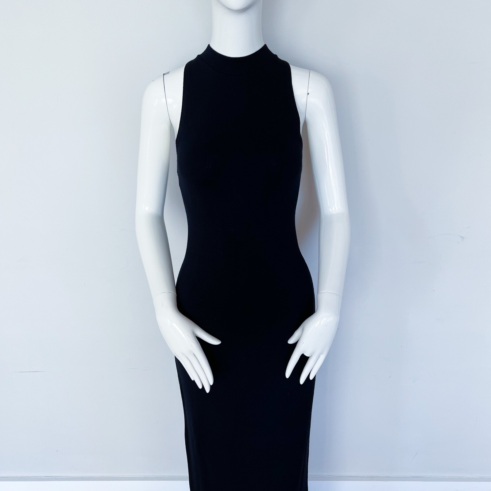 Rebecca Collection | EU38 6 Sexy Maxi Mock Neck Halter Stretch Dress Back Slit