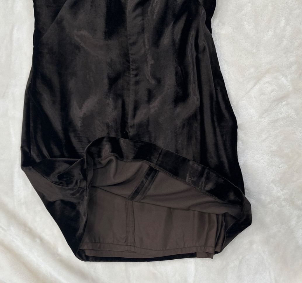 Vintage Versace Jeans Couture Dark Chocolate Brown Velor Dress