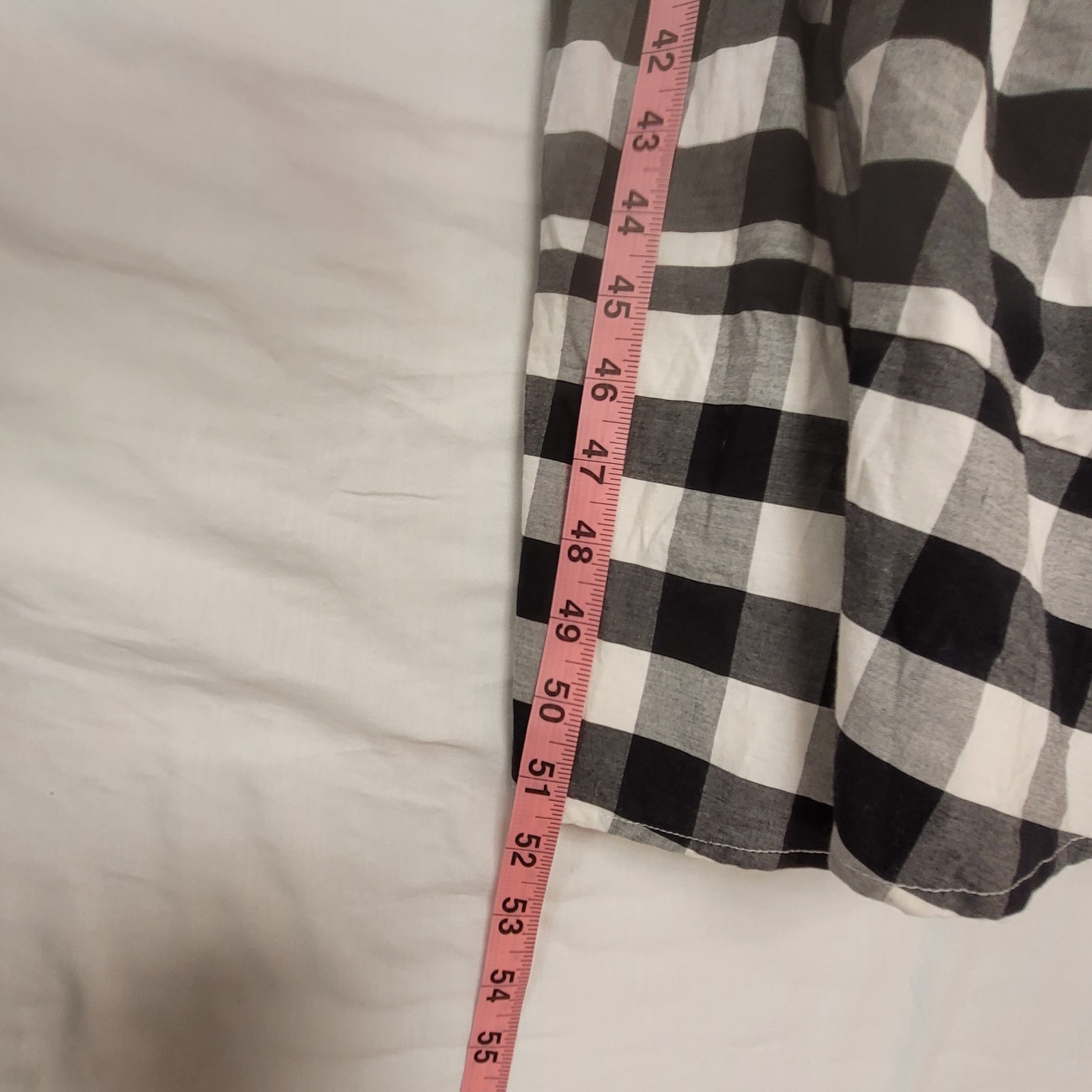Wayward Fancies Eshakti Dress Medium Black Check Maxi Ruched Bishop Sleeves Boho