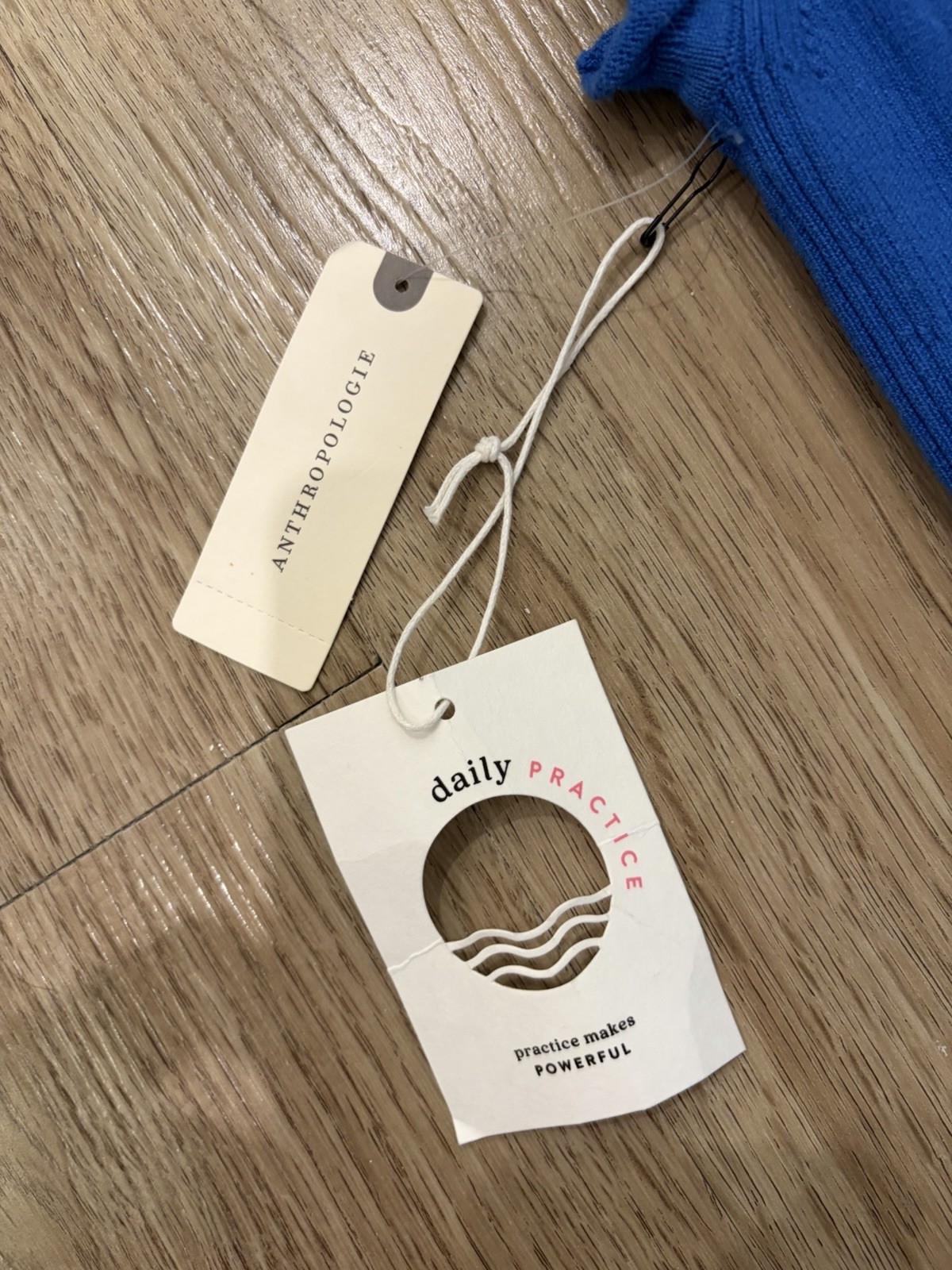 NWT Anthropologie Daily Practice Azure Sapphire stretch Knit midi dress M