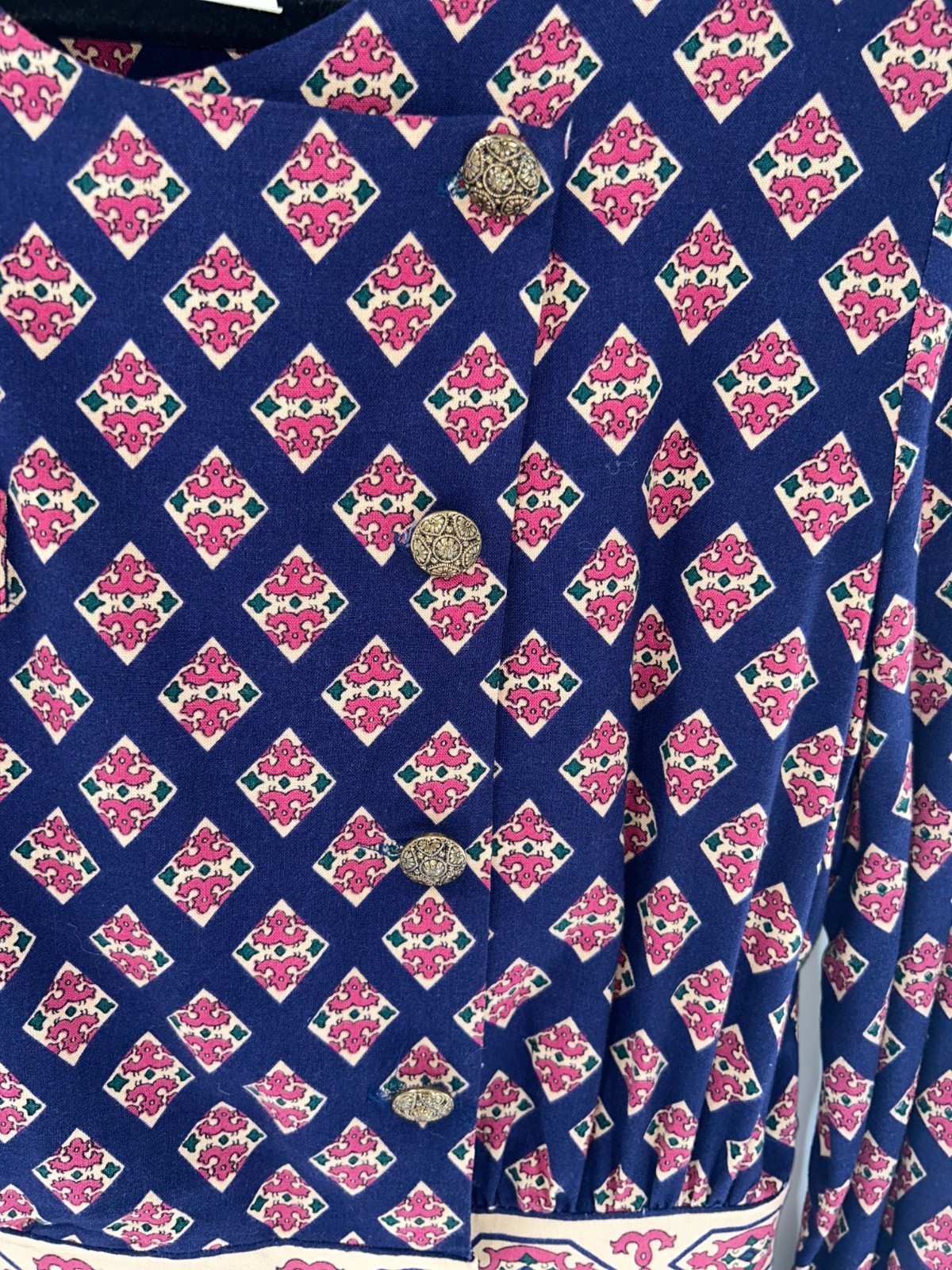 Women’s Vintage Jane Singer Geometric Print Midi Dress Size 12