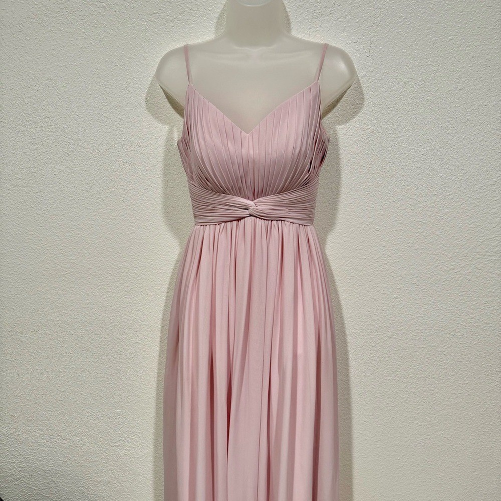 custom pink cami spaghetti strap sleeveless long maxi dress bridesmaid prom