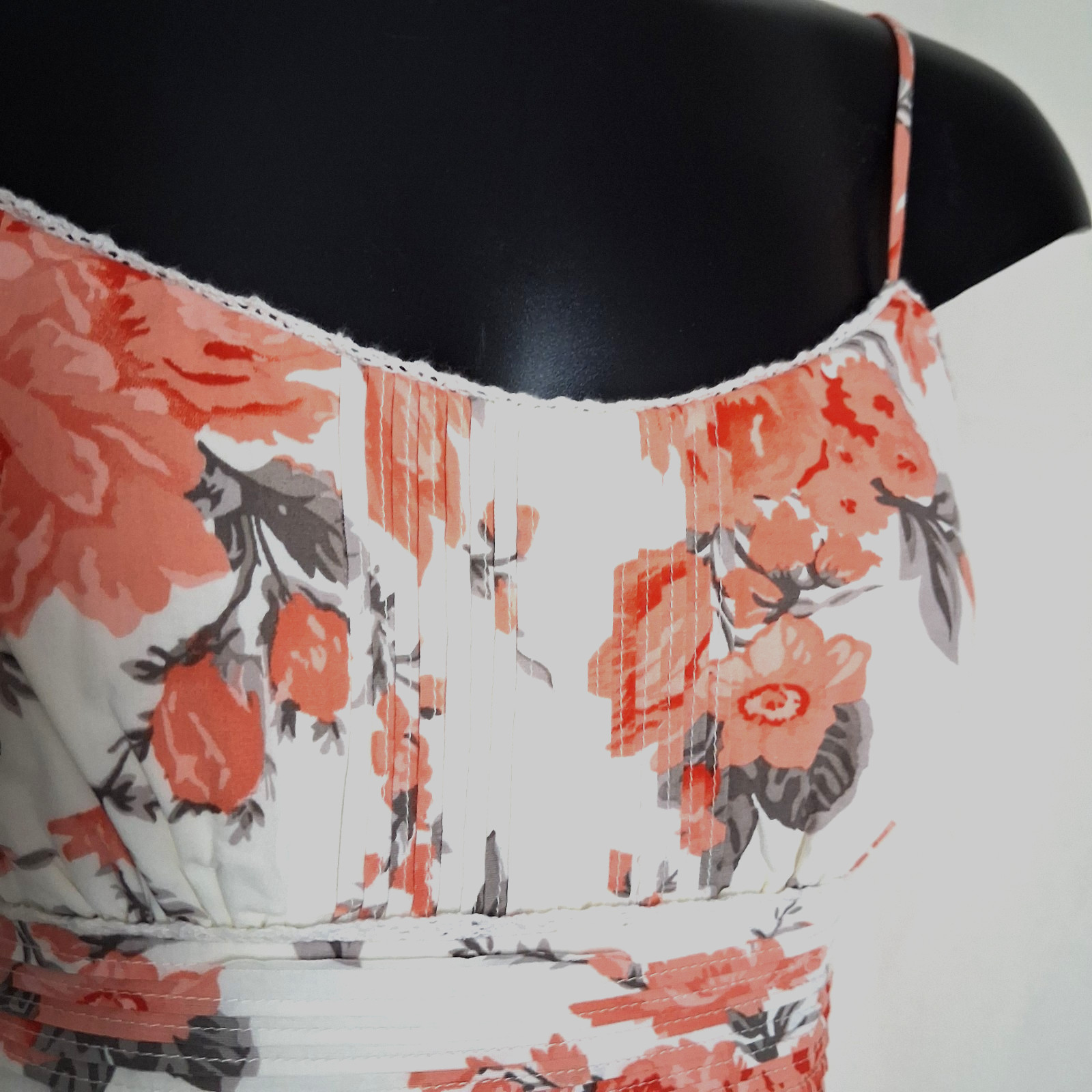 Speechless Women’s Chic Spaghetti Strap Preppy Orange Floral Sundress Size 9