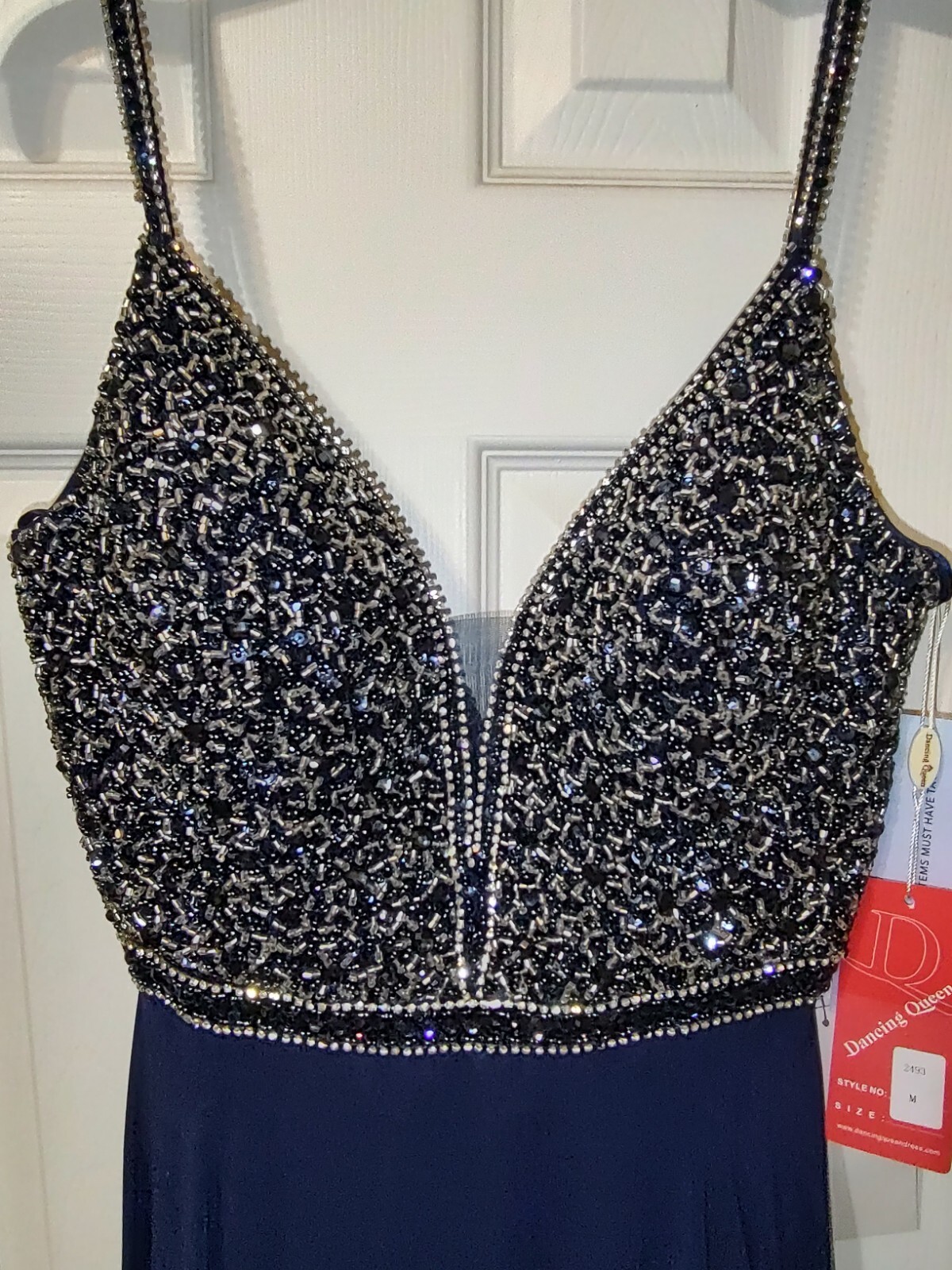 Dancing Queen llusion Racer Back A-Line Prom Gown Size M