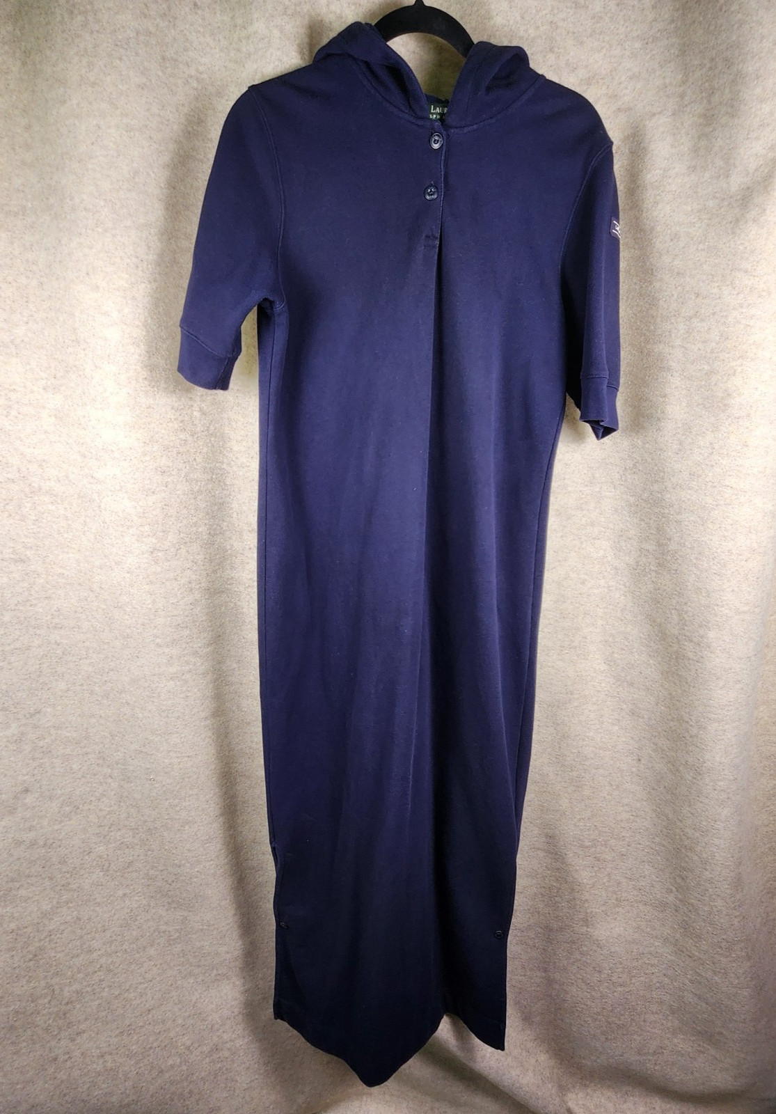 Lauren Ralph Lauren Polo Maxi Dress Hoodie Sz L Preppy Quiet Luxury Vacation