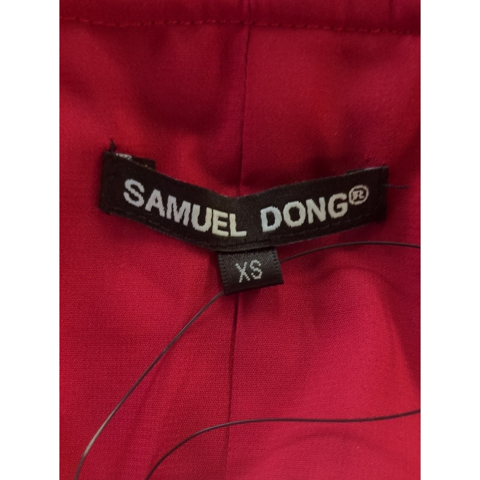 Samuel Dong Red Sleeveless Bubble Skirt Wired Collar Dress Size XS