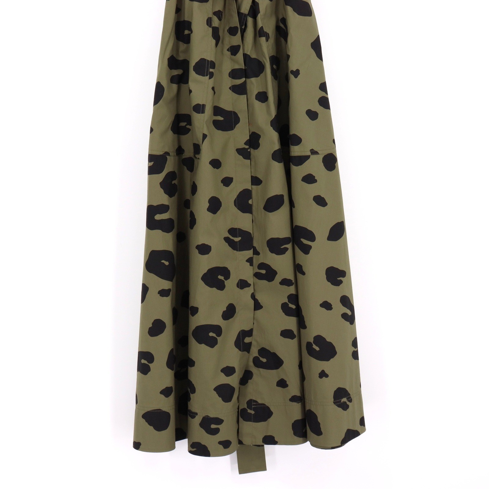 Theory Womens Leopard Print Belted Poplin Utility Shirt Dress Size 6 Green Black