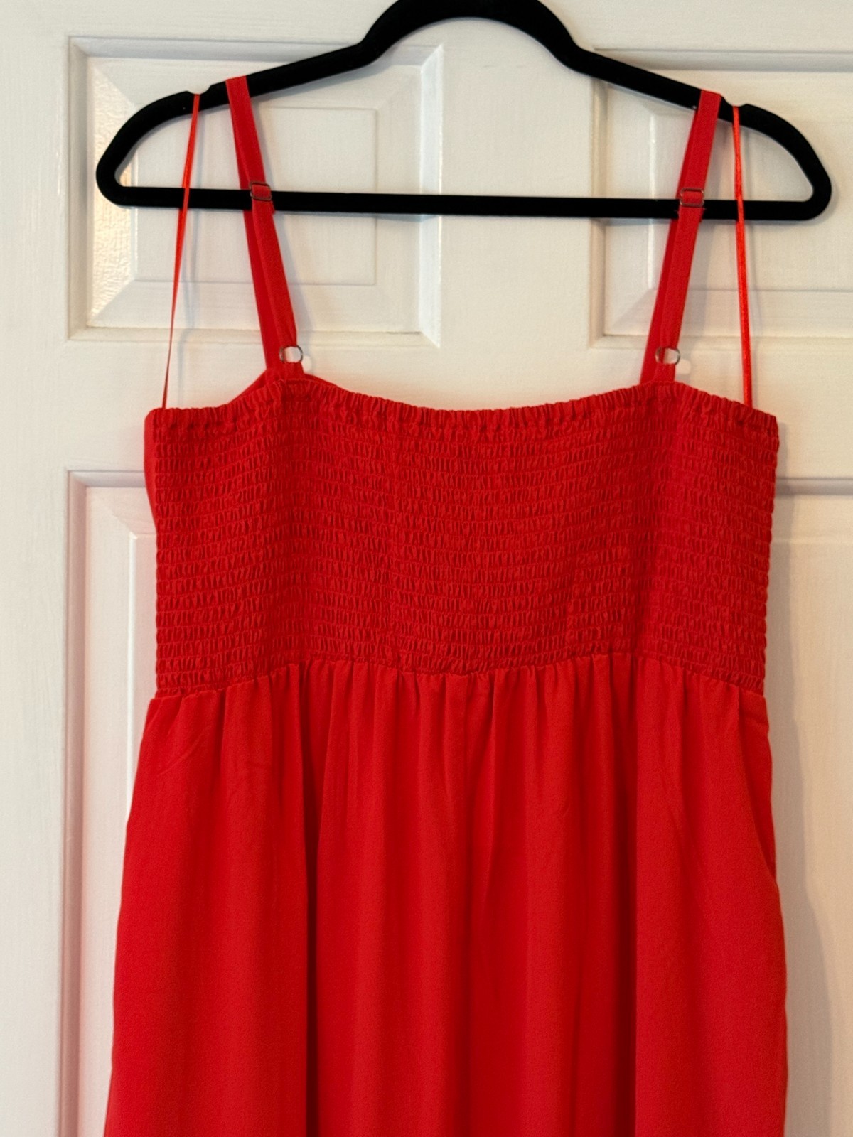 Nine Britton Stitch Fix Square Neck Midi Dress Red Tiered Sleeveless. Large. NWT