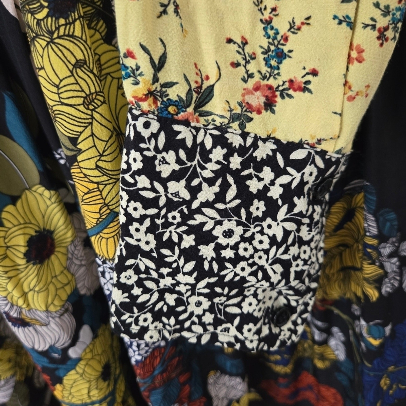 Sandro Paris Patchwork Silk Floral Mini Dress Size 1 S – Boho French Girl
