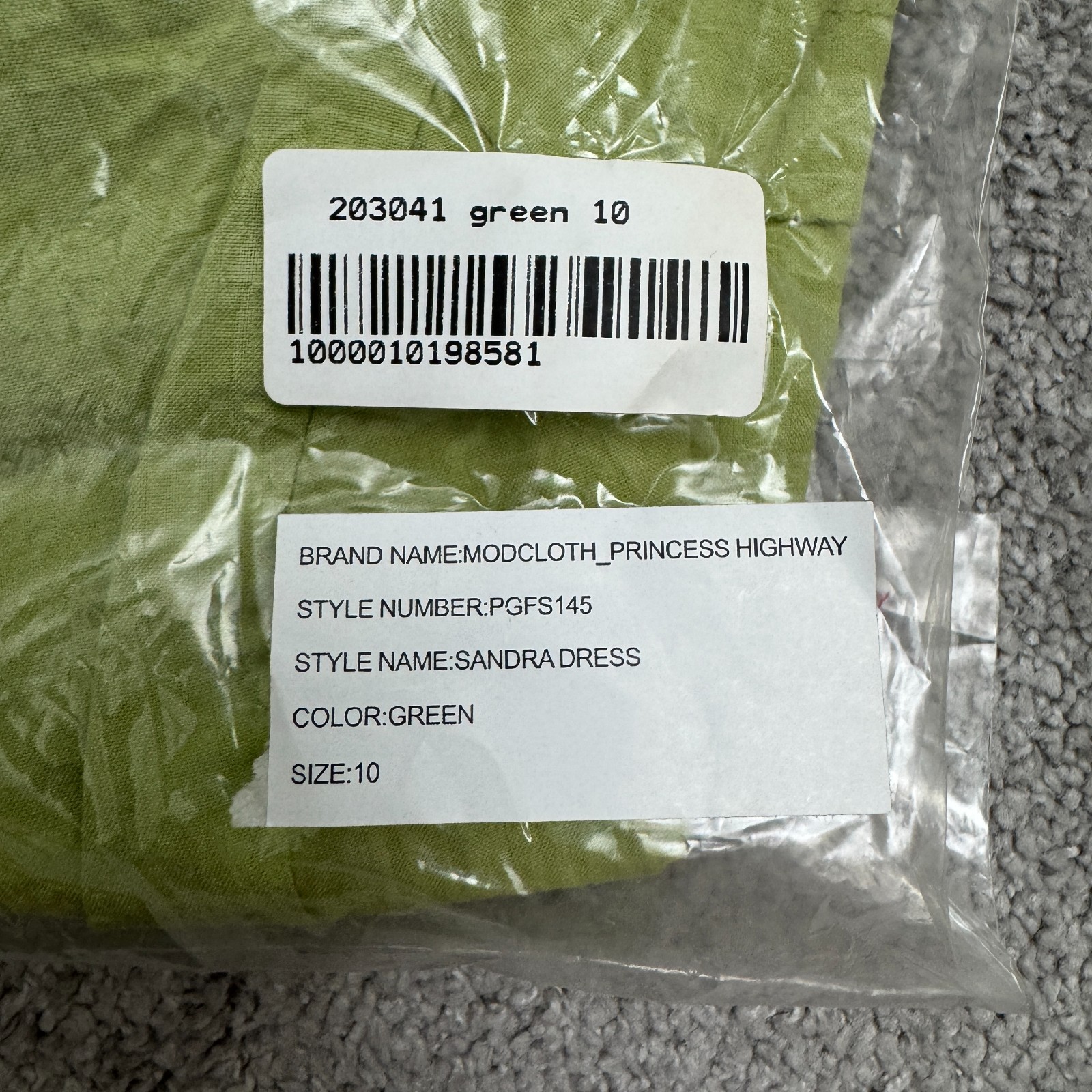 Princess Highway Modcloth Sanda Puff Sleeve A-Line Mini Dress Women 10 Green NWT