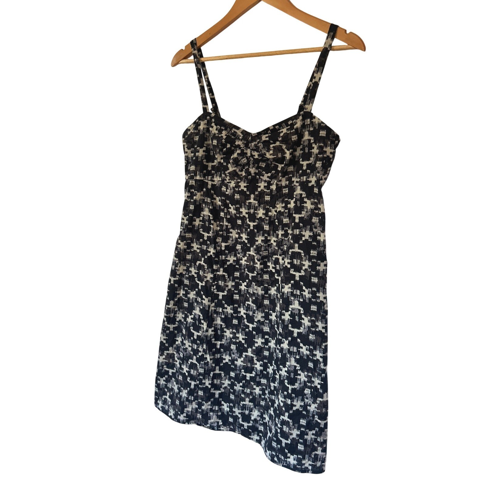 Patagonia Summertime Dress 8 Odalisque Blueblack Hemp Organic Cotton Pockets