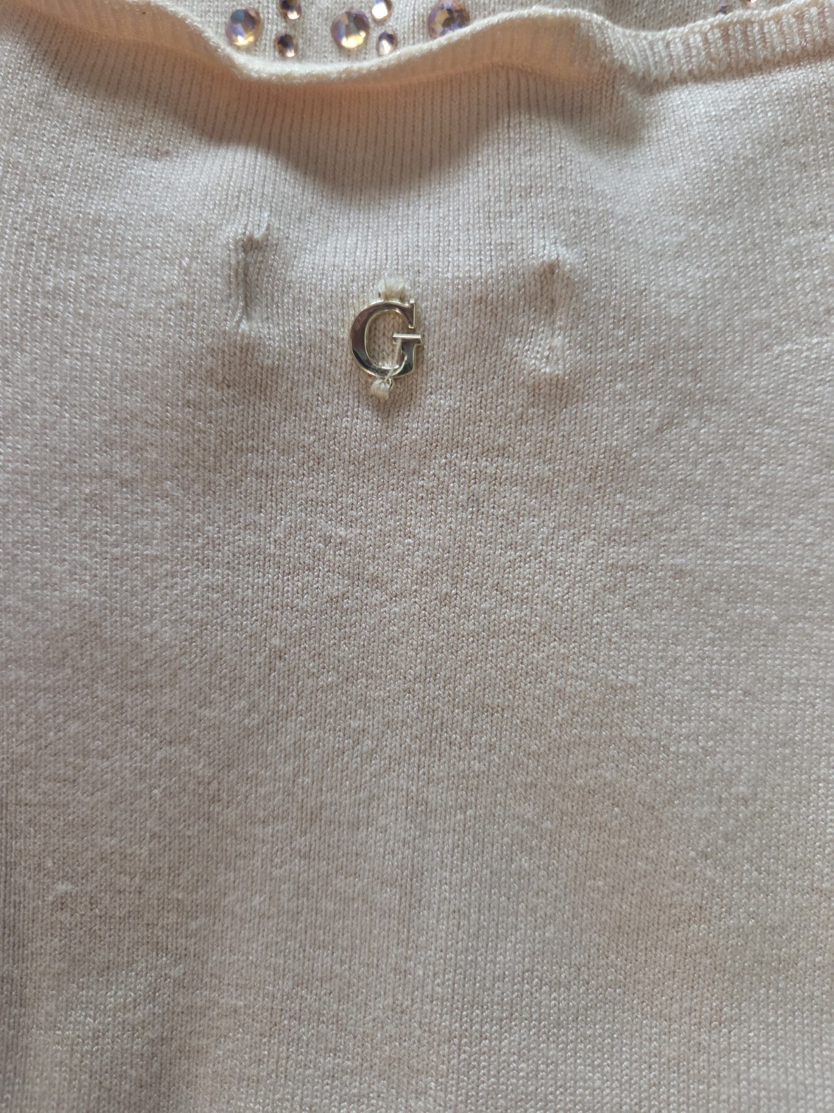 Guess Calista Rhinestone Body control Dress in Skinny Latte NWT Size XL