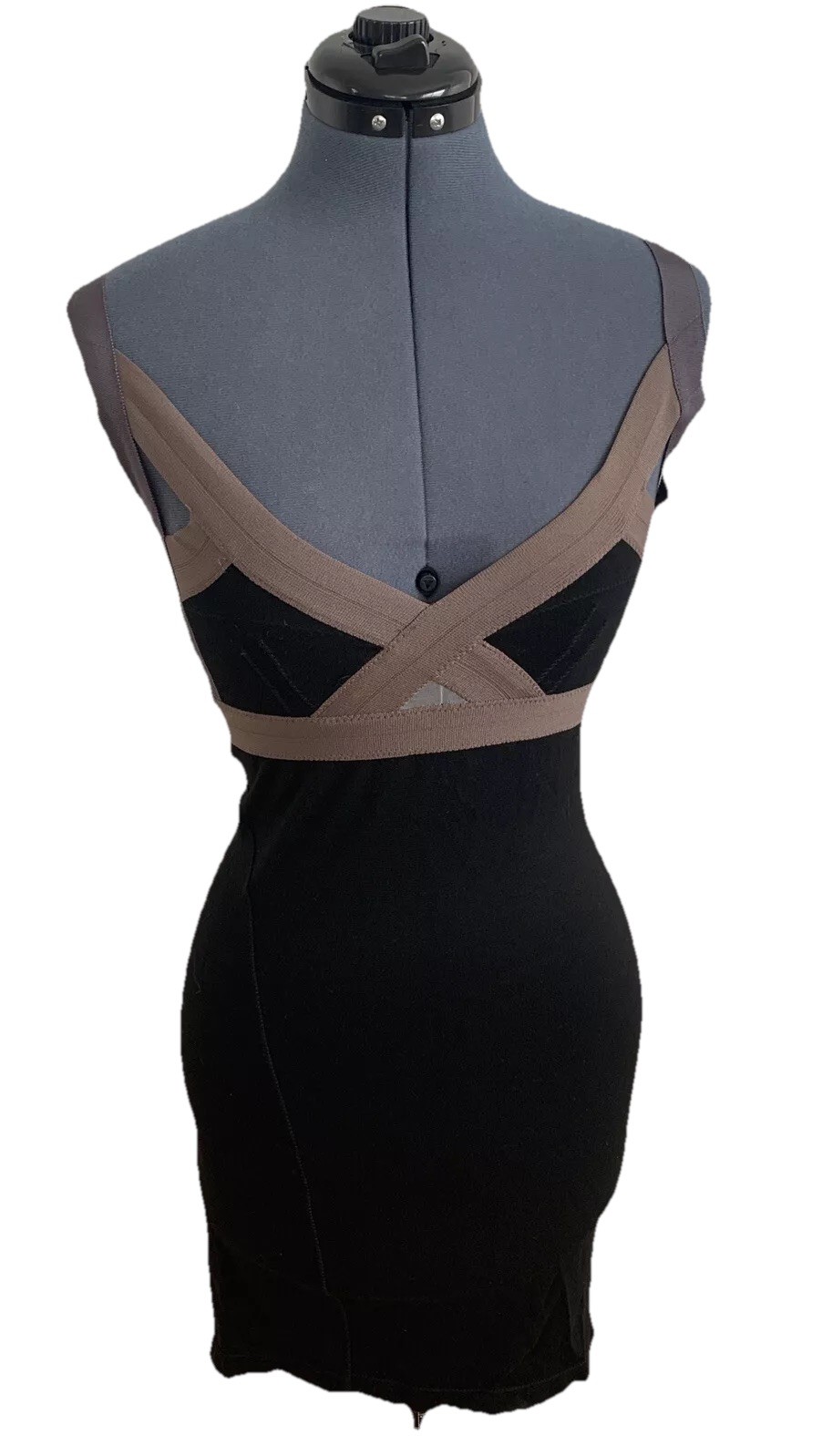 Trendy Aesthetic Criss Cross Back Bodycon Midi Dress Premium Quality Y2K XS