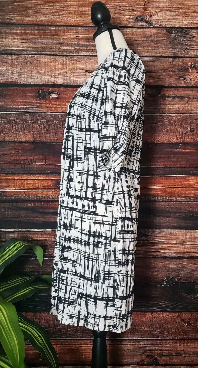 Perceptions New York Shift Dress Size Small Pleated Front Abstract