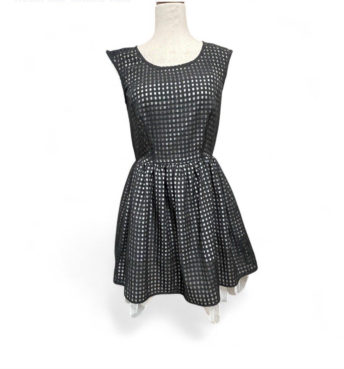 Chetta B. Black White A-line Organza/tulle Dress Women’s size 6 Whimsigoth Hoco