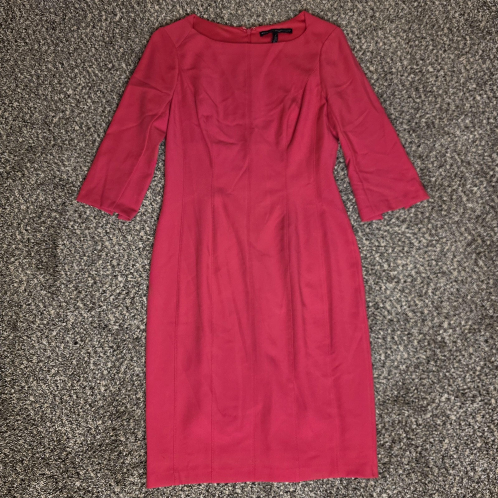 White House Black Market Dress Womens 4 Pink 3/4 Bell Sleeve Sheath Work Office