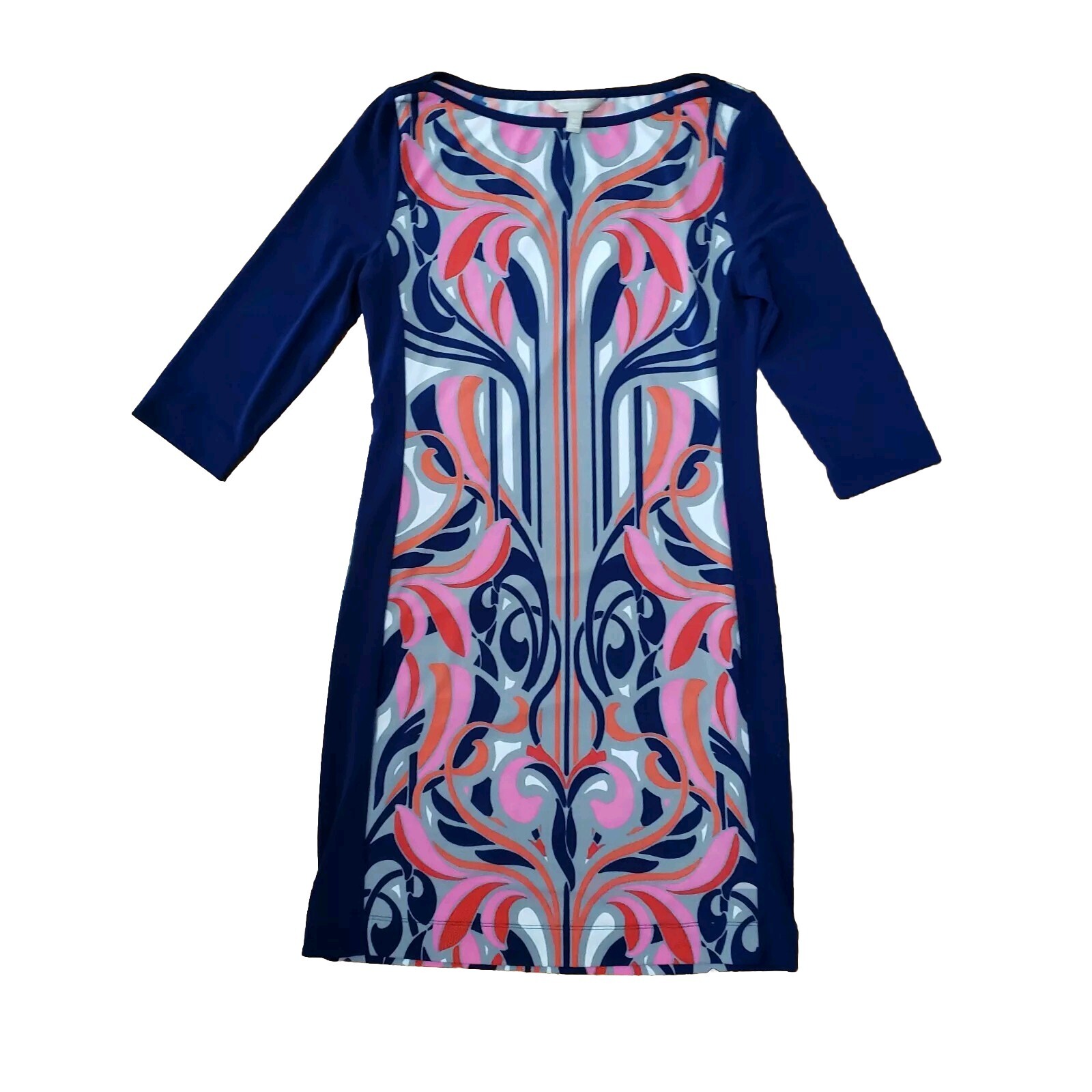 Banana Republic Dress Psychedelic Blue Pink Orange White XS