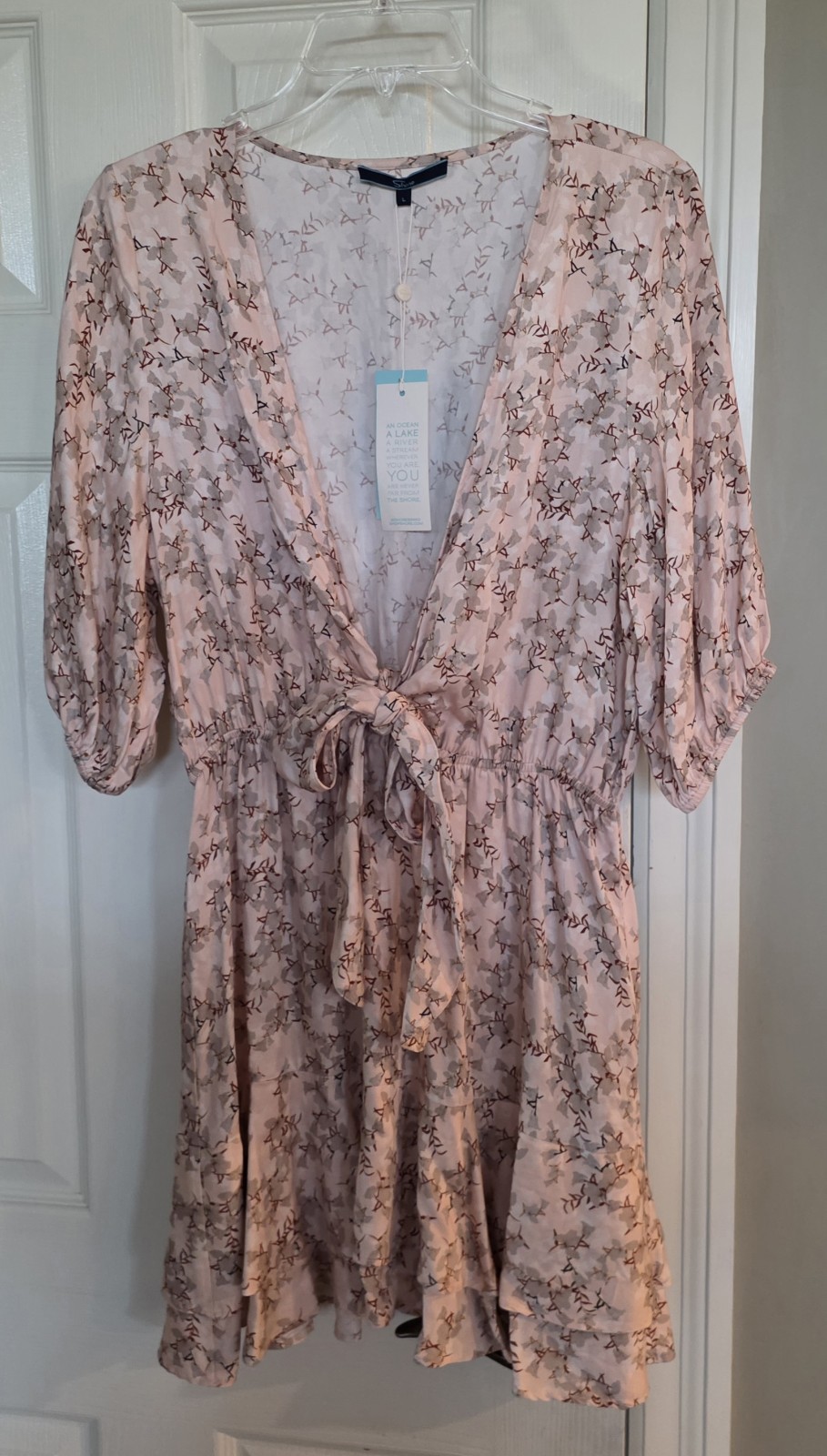 NWT Shore Malta Mini Pastel Floral Ruffle Dress Large