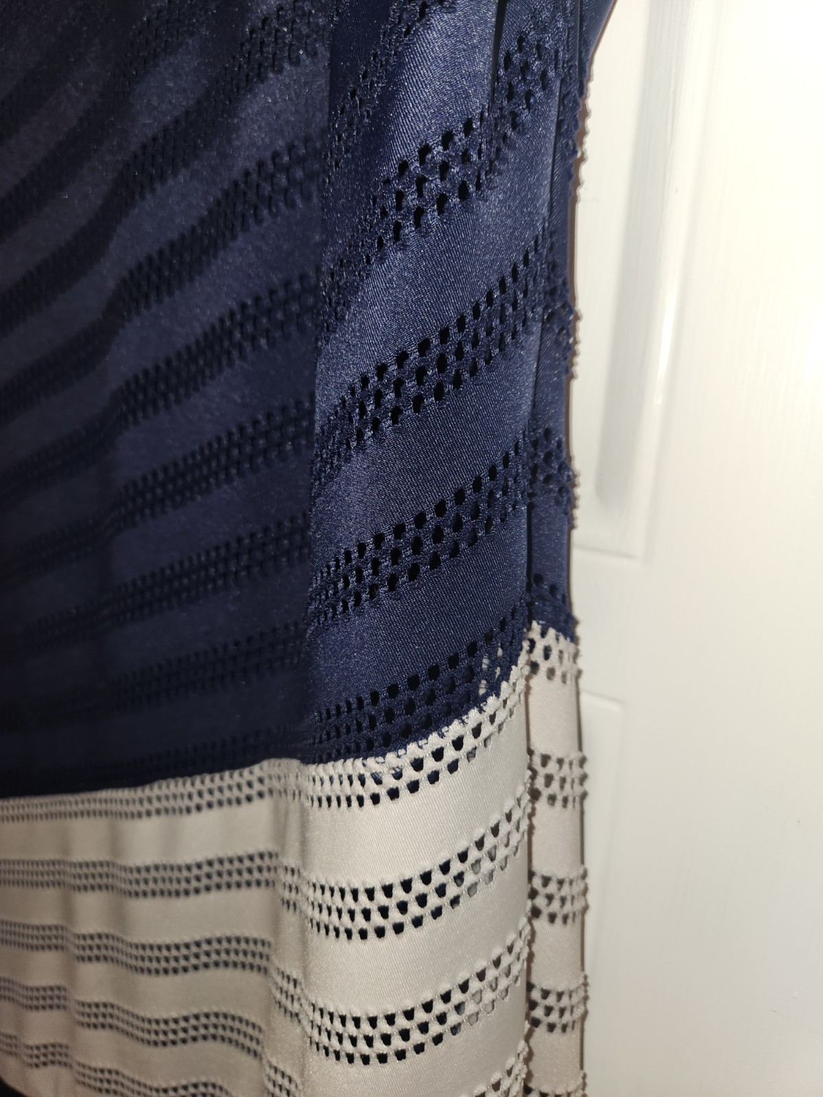 Beige by ECI Navy/White Sleeveless Colorblock Maxi Dress, M – MSRP $100
