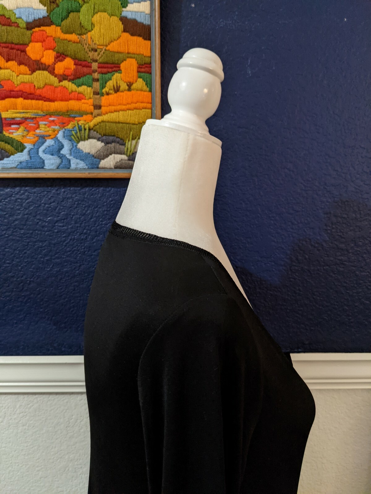 Eileen Fisher Black 100% Silk Lightweight Sheer Dress Sz XS Extra Small