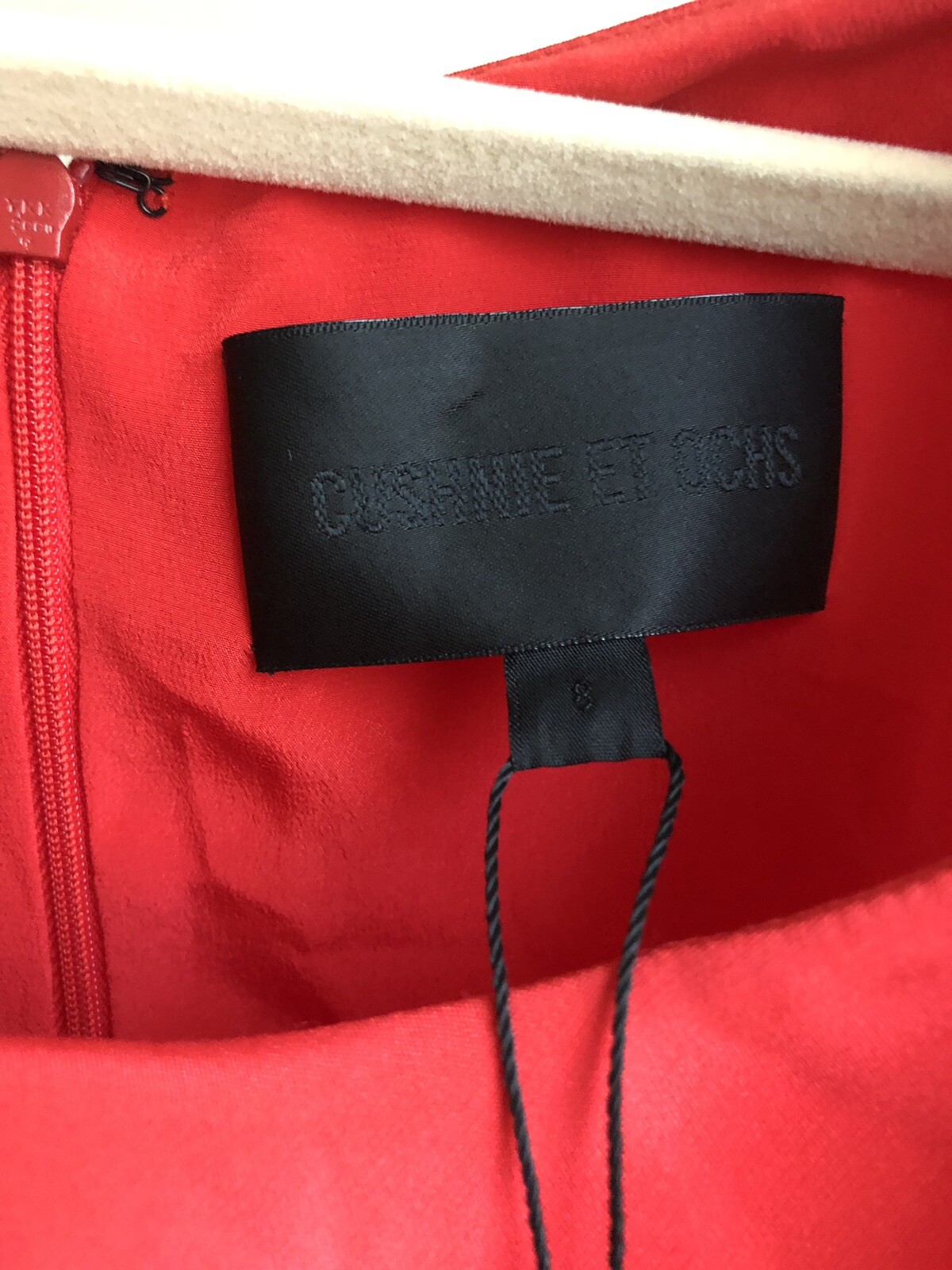 Cushnie Et Ochs Red Silk Draped Neck Cocktail Mini Dress Size 8