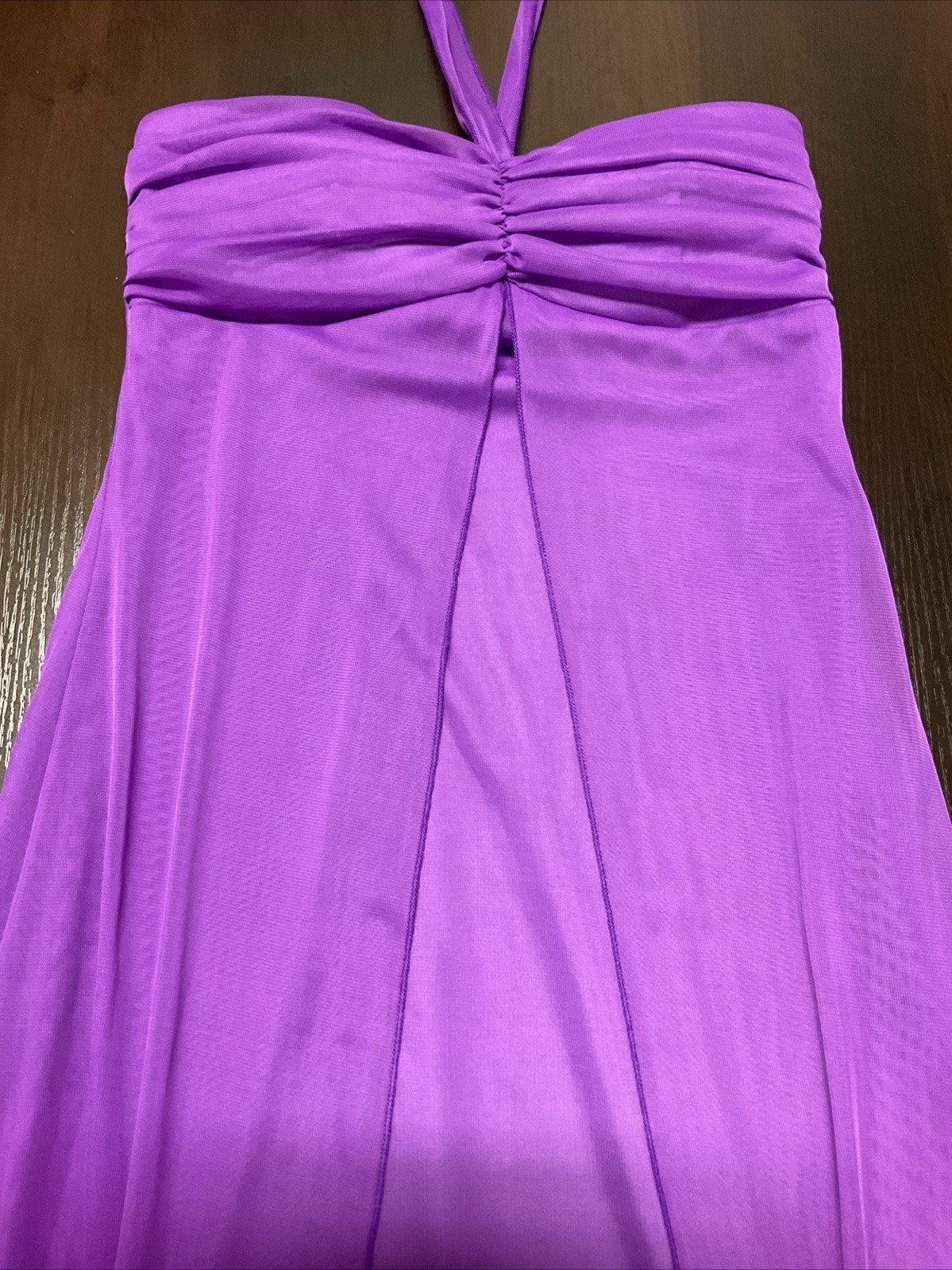 Purple, floor length dress, maxi, adjustable straps, slightly used