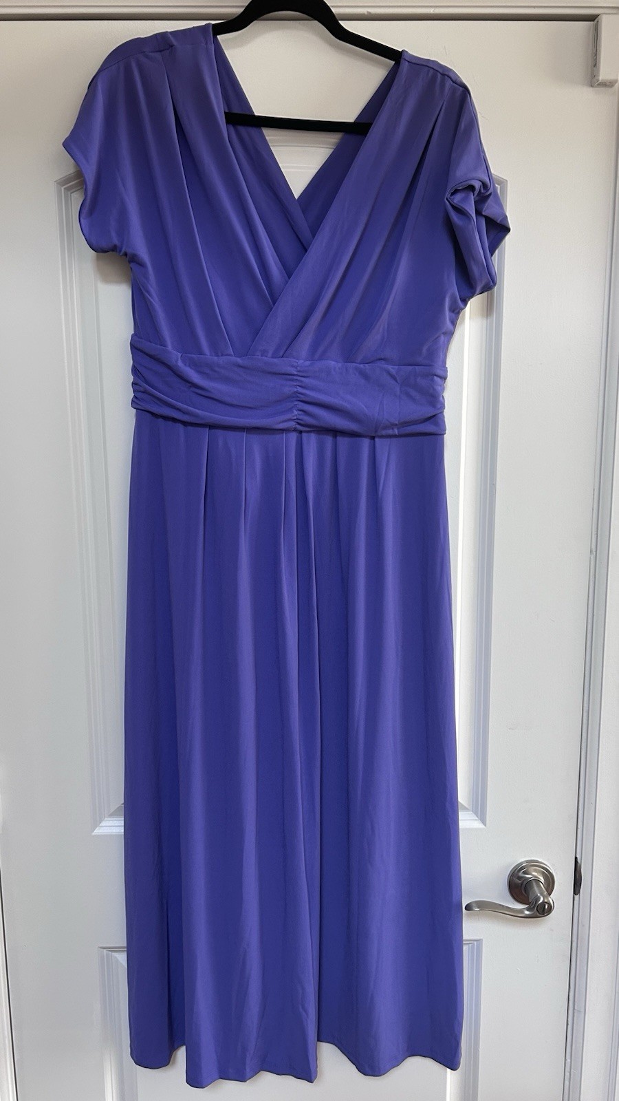NWT IMAN Formal Maxi Dress Sz XLP Head Wrap Wrinkle Resistant Purple Liquid Chic