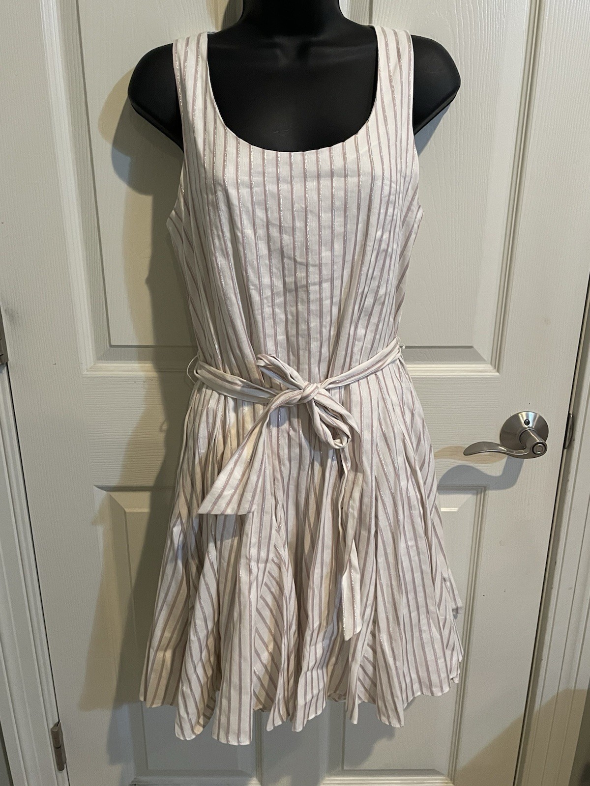 NWT Drew Striped Malone Dress Sleeveless S Cute Retail $275 Hemline