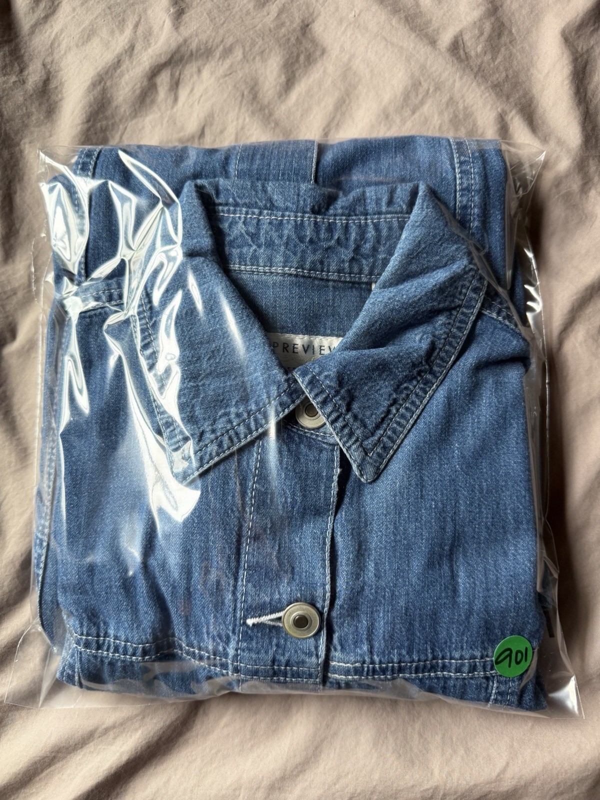 Preview International Denim Midi Button Down Dress Womens Size 4 Petite Western