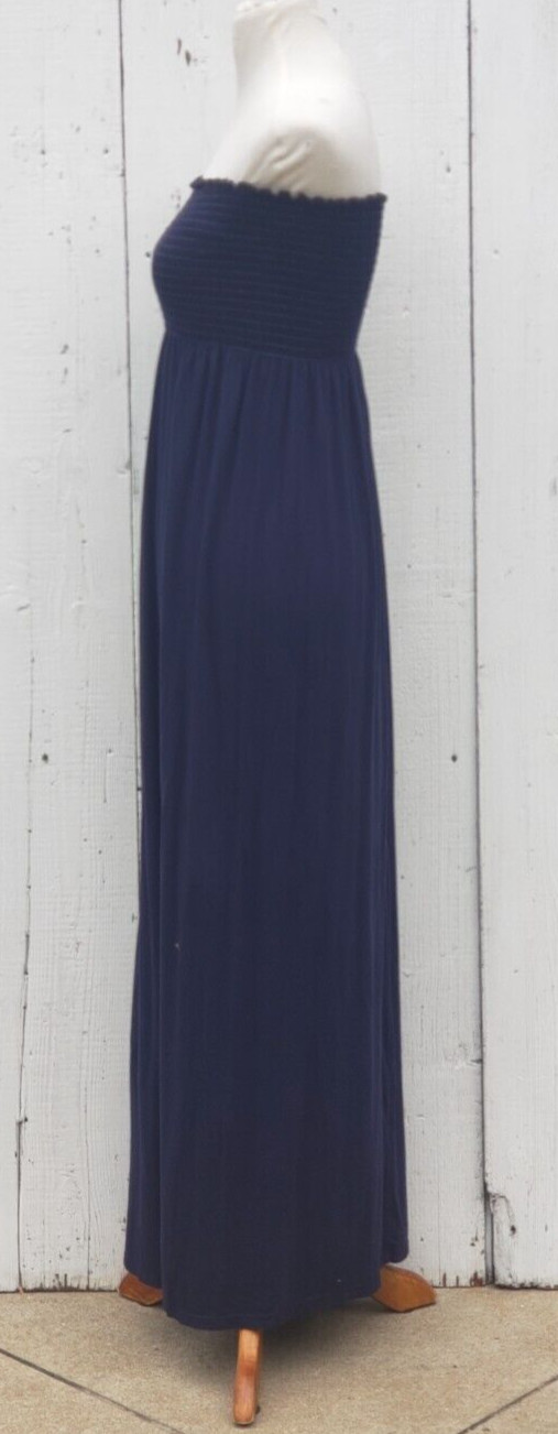 Michael Stars Womens Bandeau NAVY Strapless Tube Maxi Shirt Dress Sz S PLZ READ